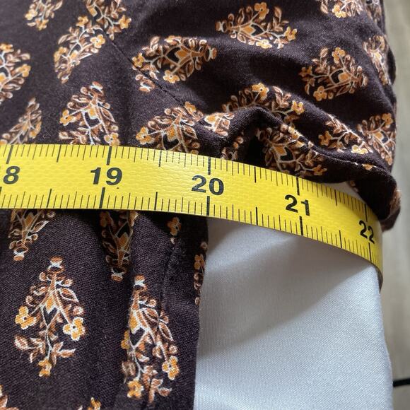 Old Navy Women’s Brown Floral Boho Peasant Midi Dress Size L Hippie‎ Festival - Picture 4 of 9